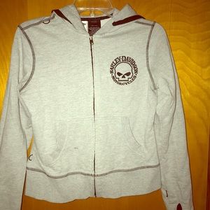 Light gray ladies Harley hoodie